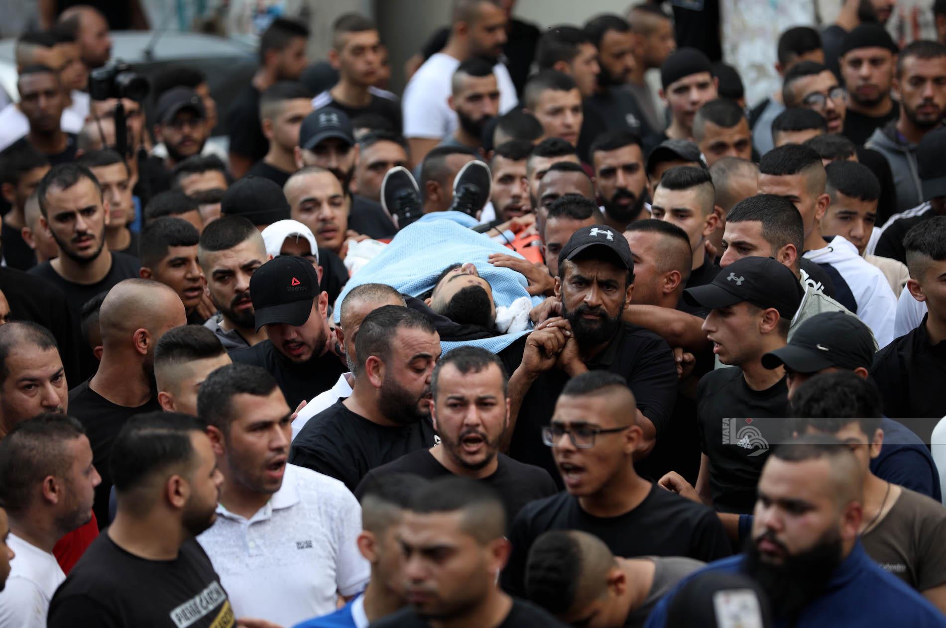 تشييع جثمان الشهيد الشاب متين ضبايا في جنين (عدسة: أيمن نوباني/ وفا)